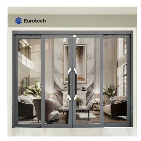 Cửa Trượt Quay Eurotech Hệ Hoàng Gia (Nẹp Rời 8.0) Màu Xám