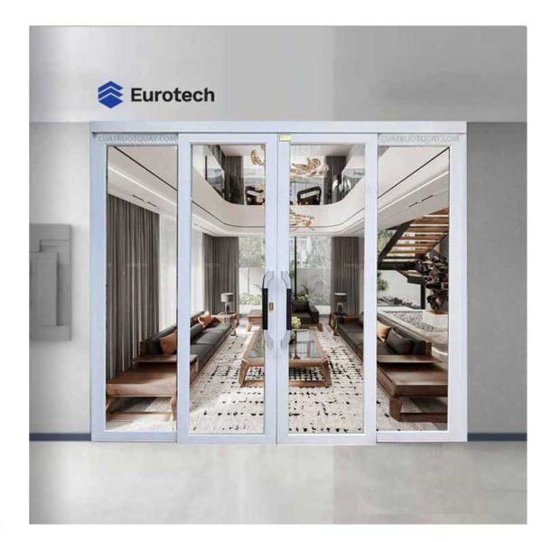 Cửa Trượt Quay Eurotech Hoàng Gia (Nẹp Rời 8.0) Màu Cà Phê