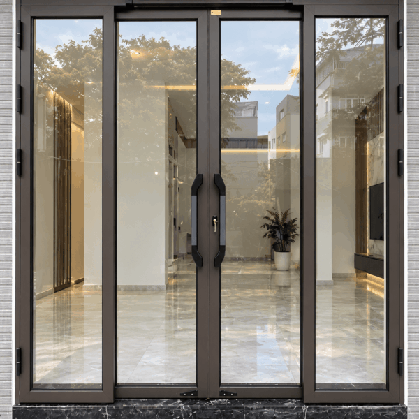 Cửa trượt quay Eurotech Hệ Vip 68  (Nẹp rời 8.0) Màu cà phê 2 cánh