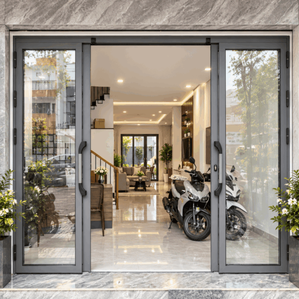 Cửa trượt quay Eurotech Hệ Vip 68 – Nẹp rời 8.0 Màu Ghi Xám