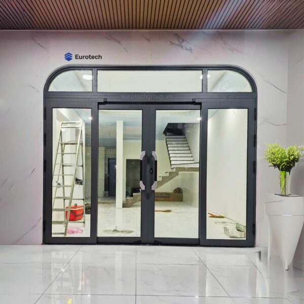 Cửa Trượt Quay Eurotech Hoàng GiaHệ Nẹp Rời 8.0 Công Nghệ Uốn Vòm Màu Ghi Xám Phiên Bản Premium 2025