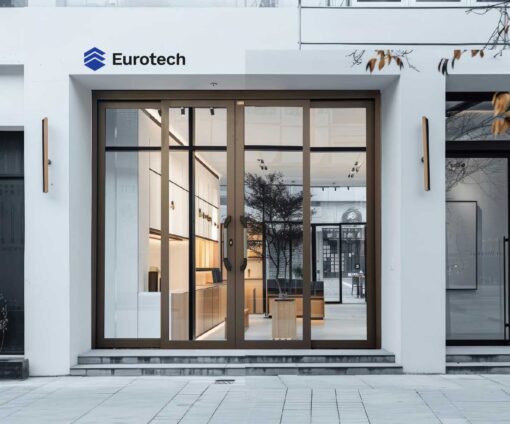 Eurotech - Cửa Trượt Quay VIP 68 Màu Nâu Cà Phê - 4 Cánh Hệ Nẹp Rời 8.0 – Phiên Bản Premium 2025