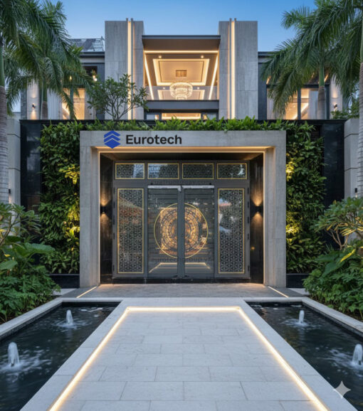 CỬA CỔNG TRƯỢT QUAY EUROTECH HOÀNG GIA MÀU XÁM ĐÁ W