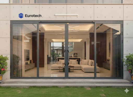 Cửa trượt quay Eurotech hệ HOÀNG GIA - NẸP RỜI 8.0 Ghi Xám