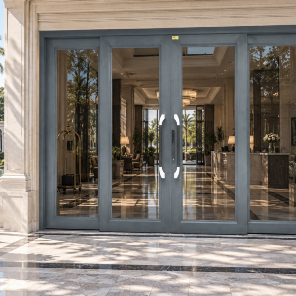 Cửa trượt quay Eurotech hệ Hoàng Gia Bản Lớn 120 màu ghi xám