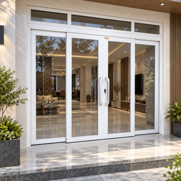 Cửa Trượt Quay Eurotech Hệ Hoàng Gia Bản 90 - Nẹp Rời 8.0 Màu Trắng — biệt thự liền kề
