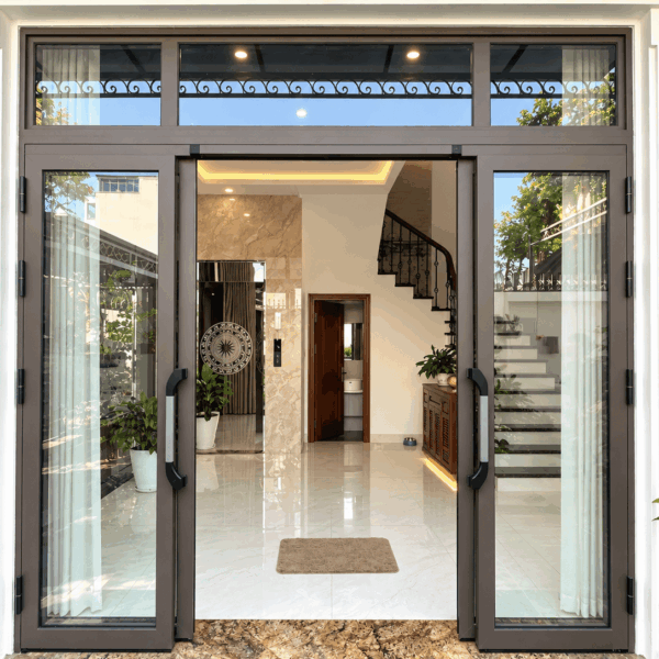 Cửa Trượt Quay Eurotech Hệ VIP 68 - Nẹp Rời 8.0 Màu Nâu Cà Phê – Có Ô Fix